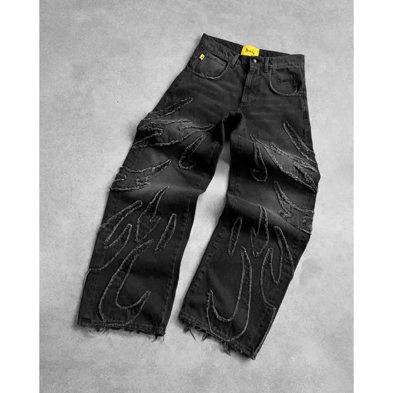 1 New Fashion Old Washed Embroidered Baggy Jeans Women Y2K Harajuku Vintage Popular Casual High Waist Wide Leg Trousers1 Y251105