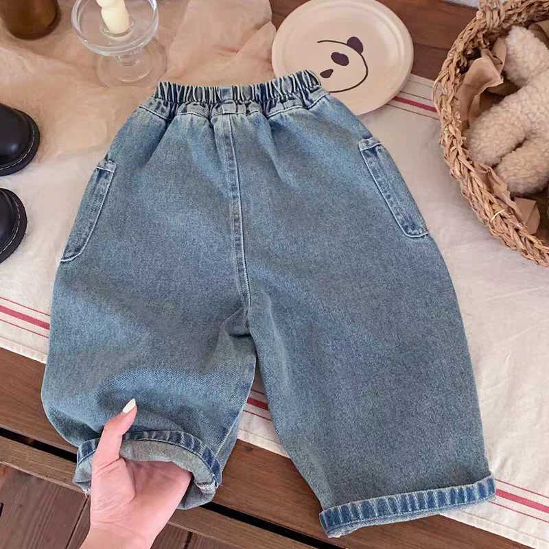 IENENS boys jeans for 26 years old Kids WideLegs Straight Trousers child trendy stuff denim pantsT251017