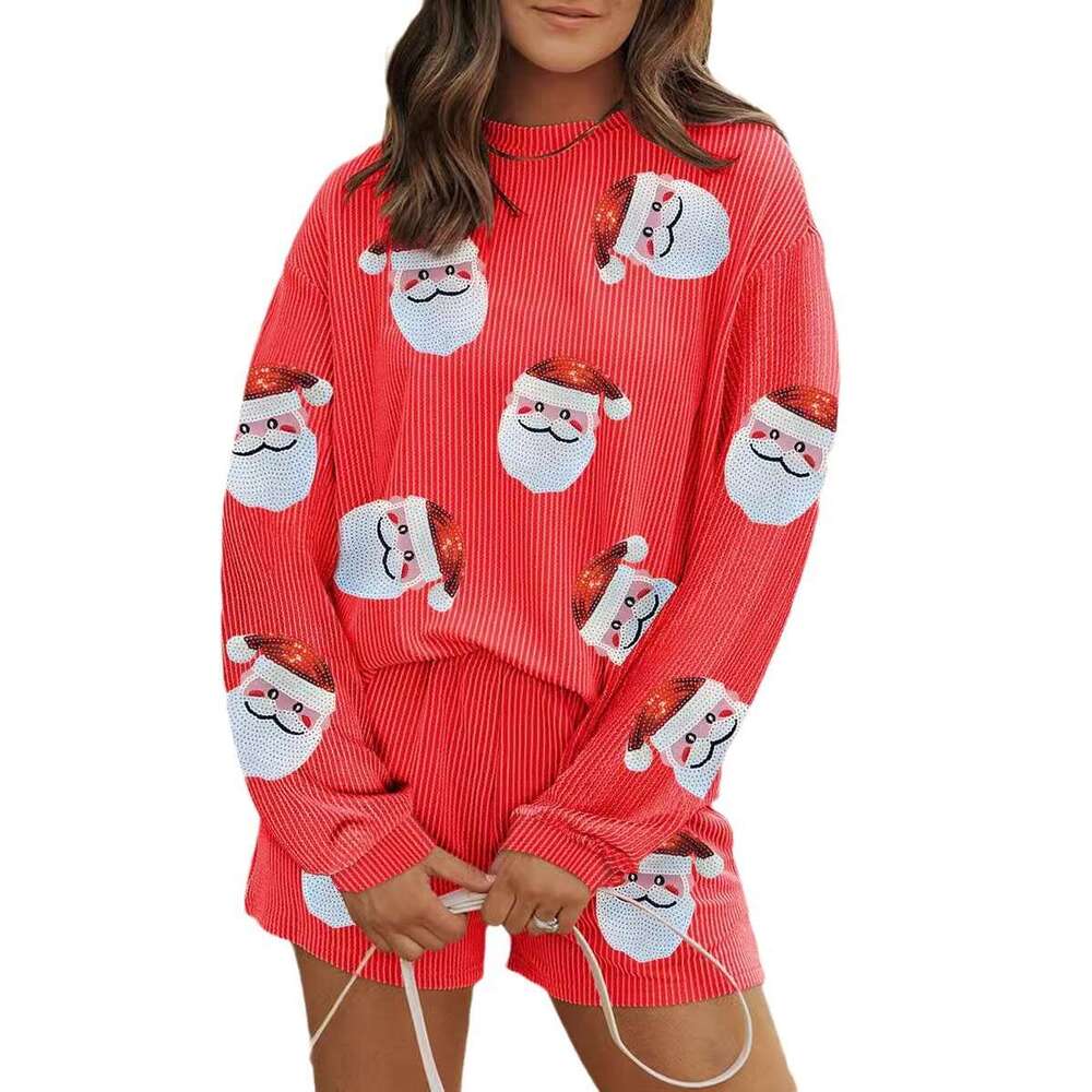 New Halloween Long Sleeve Top And Shorts Two-Piece Set B5