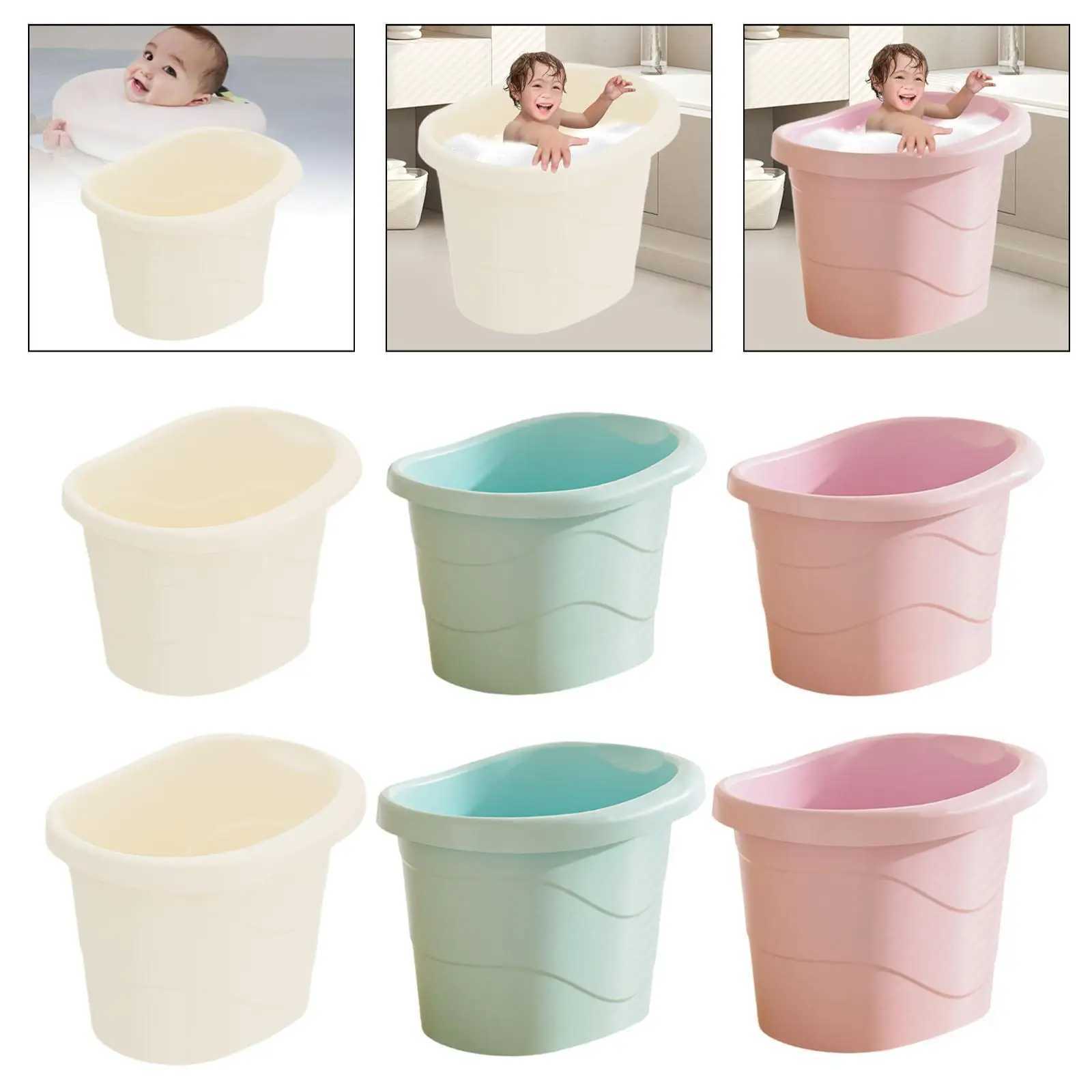 Baby Tub Bucket with Support Seat Non Slip Storage Baby Bath Tub for Newborn Z251017