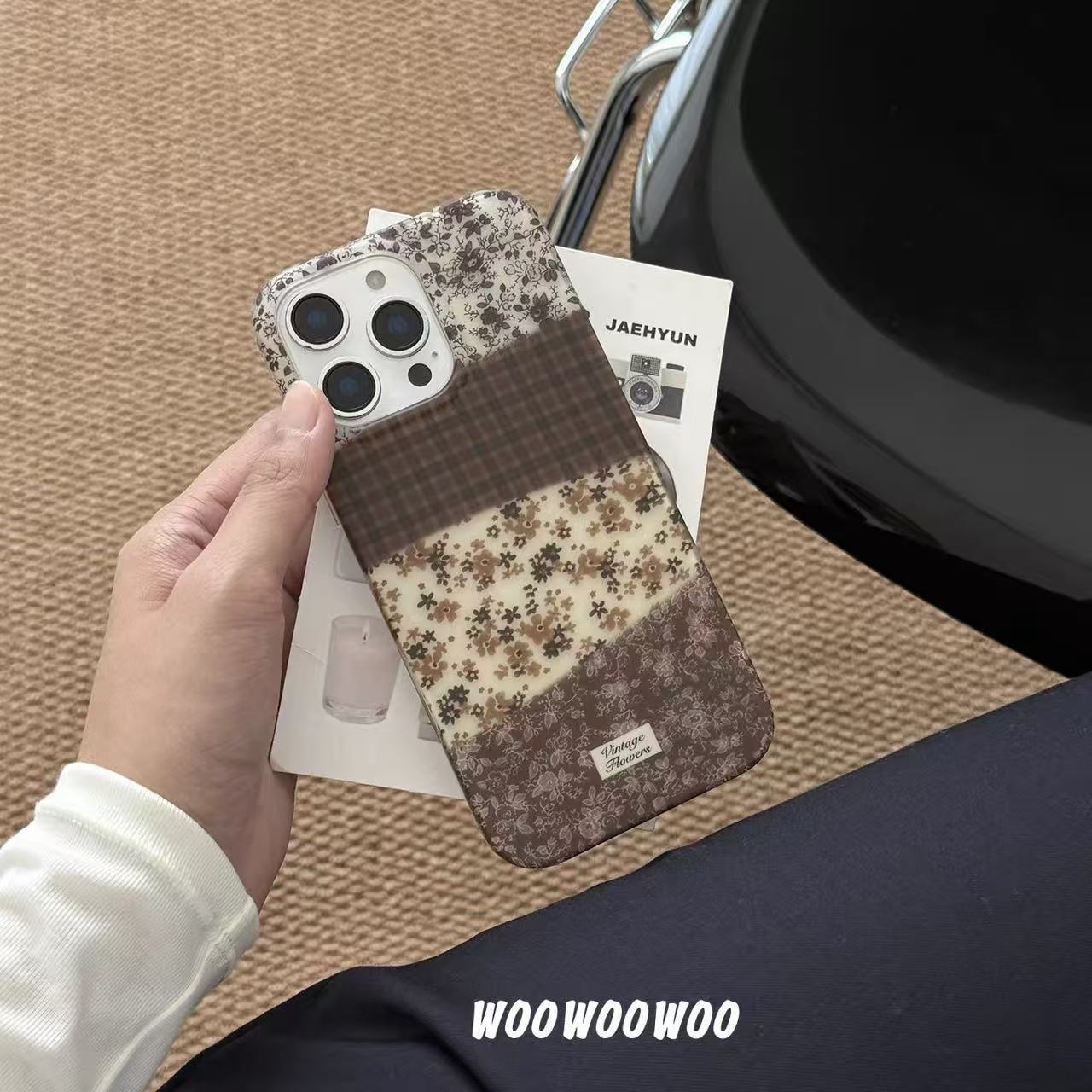 ins autumn and winter style pattern small floral patchwork compatible with iPhone 17 Pro Max Apple 16 phone case 15