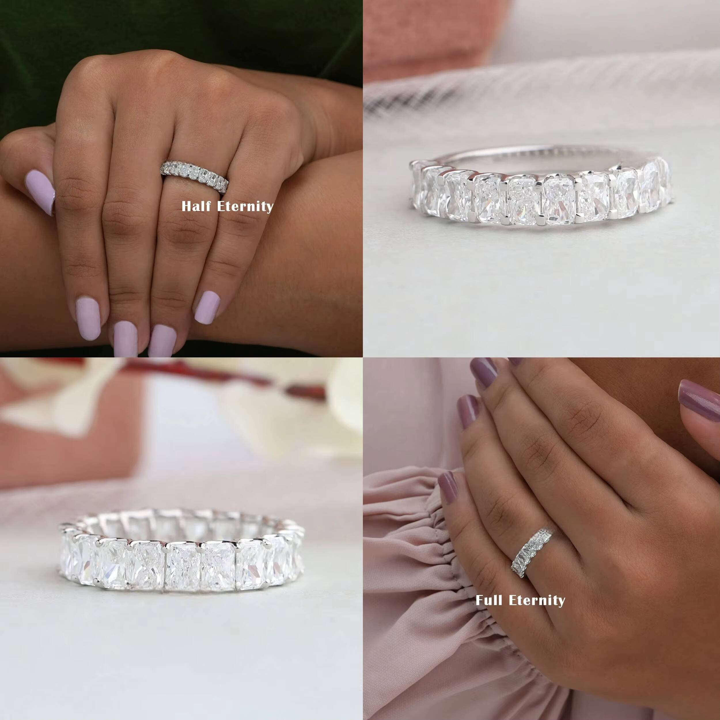 GIA IGI Certificate Lab Grown Diamond Engagement Ring Cvd Hpht Ice Out Emerald Cut 14K Solid Gold Fine Jewelry Wedding Rings