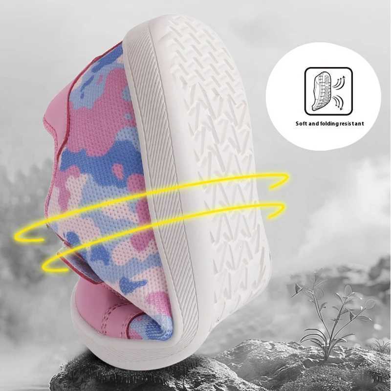 New Kids Wide Toe Barefoot Shoes LittleBigKid Hook Loop Minimalist Sneakers Artificial Leather Mesh Lightweight ShoesT251017