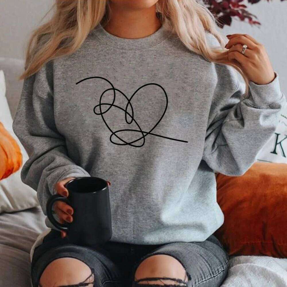 Sweatshirt Love Yourself Tear Hoodie Heart Pullovers Women Long Sleeve Crewneck Sweatshirts Casual Hoodies hoodies women