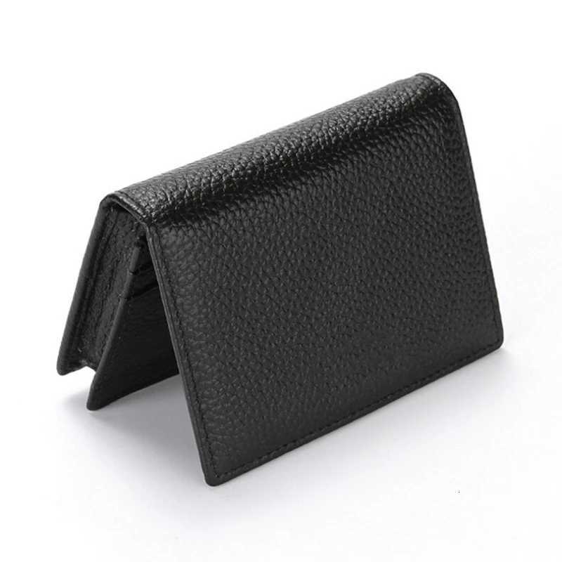 NEW 2025 Genuine Leather Wallet Ultrathin Fold Unisex Purse Credit Card ID VIP Bank Slim Bag Simple Business Card HoldersW251017