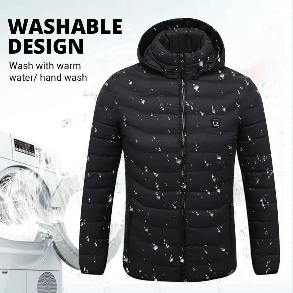 21 Areas Heated Jacket Mens Jacket Waterproof Heating Jacket Men Warm Winter Jackets Parka Coat Heated Vest Tactical H251017