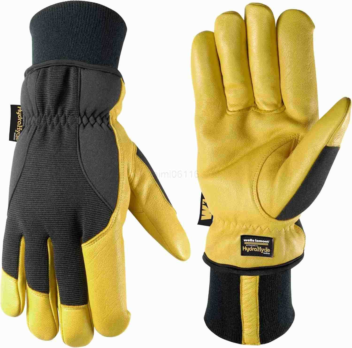 Mens Insulated HydraHyde WaterResistant Leather Palm Winter Work Gloves XXLarge Wells Lamont 1206 Saddletan Z251017