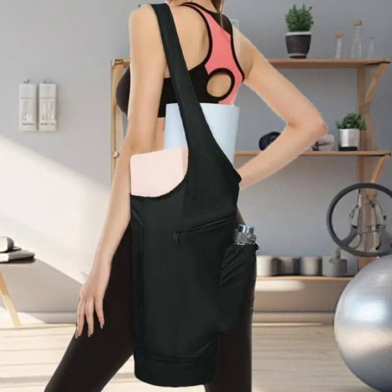 Yoga Bag For Mat Nylon Black Comfortable Yoga Mat Adjustable Shoulder Strap Large Capacity Storage Pouch For Yoga Mats 251016