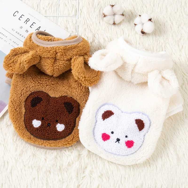 Fleece Winter Dog Clothes Bear Print Puppy Thick Warm Hoodie Chihuahua Yorkie Jacket for Small Medium Dog Cat Coat Pet AapparelW251017