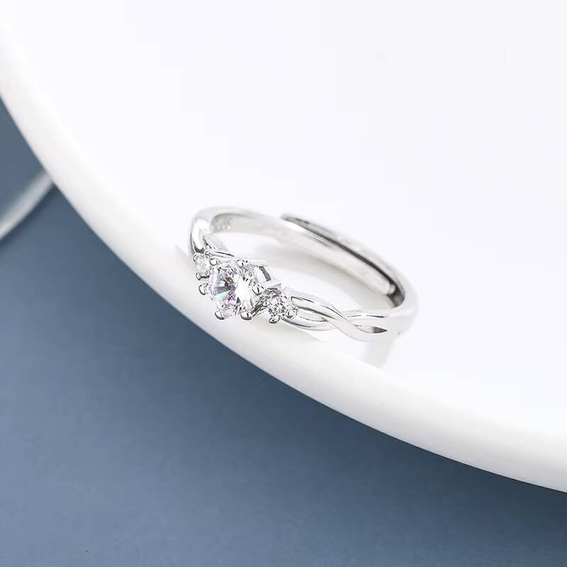 S925 Silver Moissanite Couple Rings Stylish and Simple Design for Dating Anniversaries Engagement Gifts