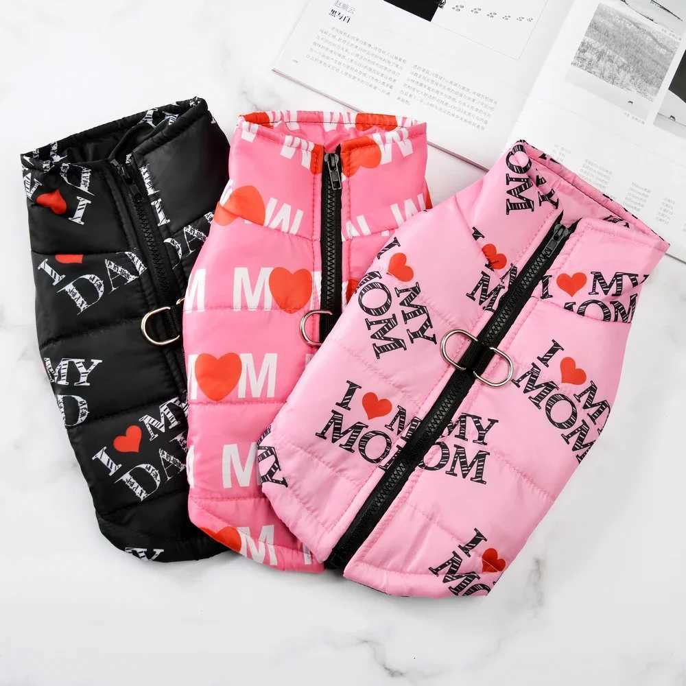 Warm Dog Coat For Winter Puppy Cute Print Jacket With Dring Waterproof Pet Zipper Outfits For Small Medium Dogs Cats ChihuahuaW251017