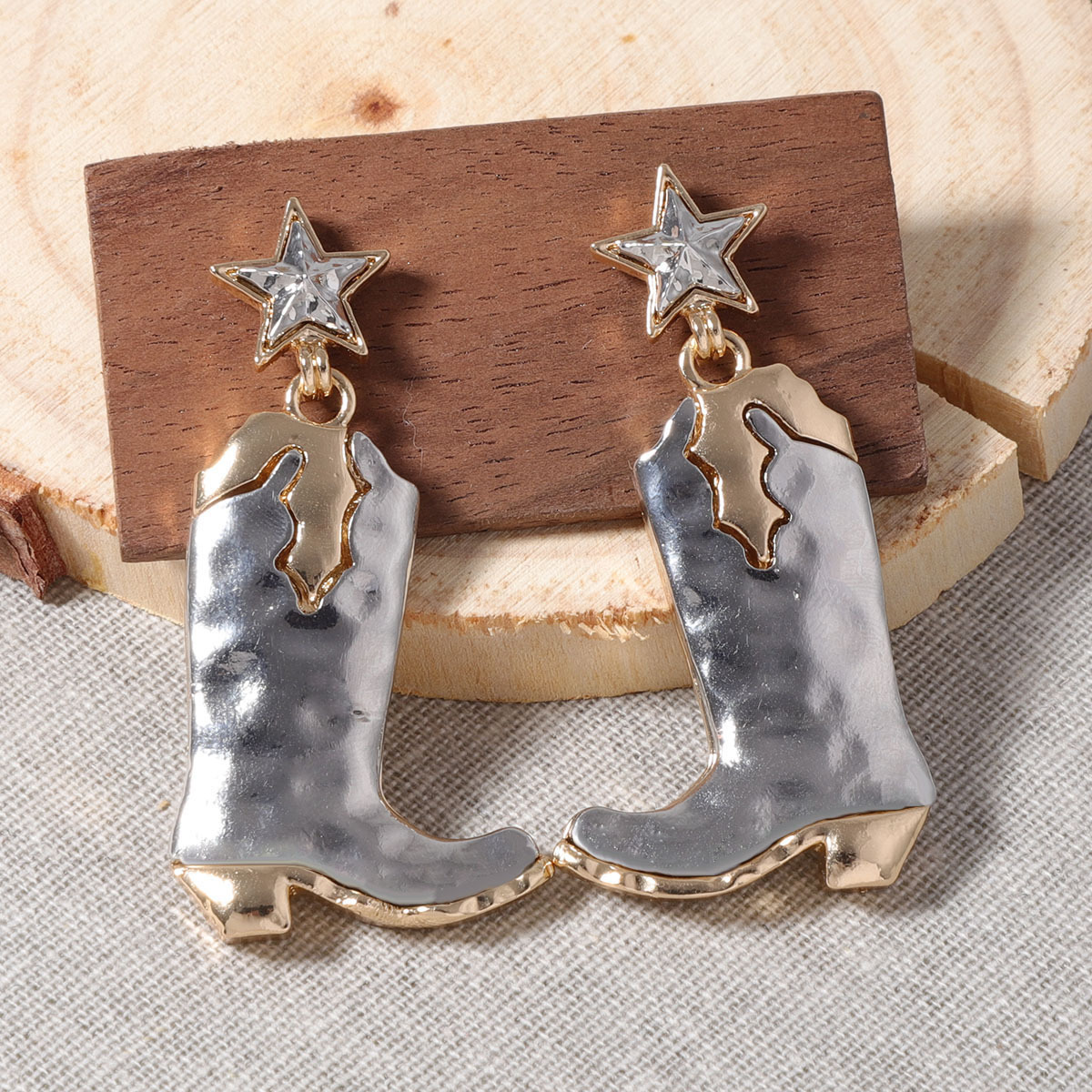 Trendy Retro designer earrings Five-Star Alloy Combat Boots Earrings Niche Women's earrings luxury Style free shipping
