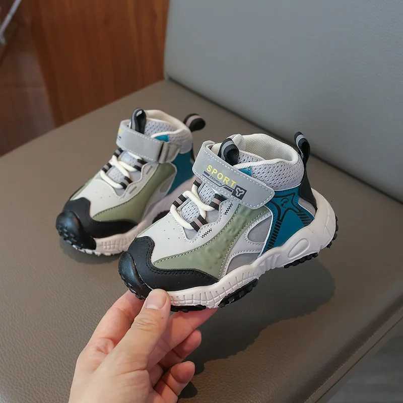 High Tops Kids Sneakers Autumn Winter Children Sport Shoes Soft Breathable Patchwork Color Unisex Boys Girls Hiking ShoesT251017