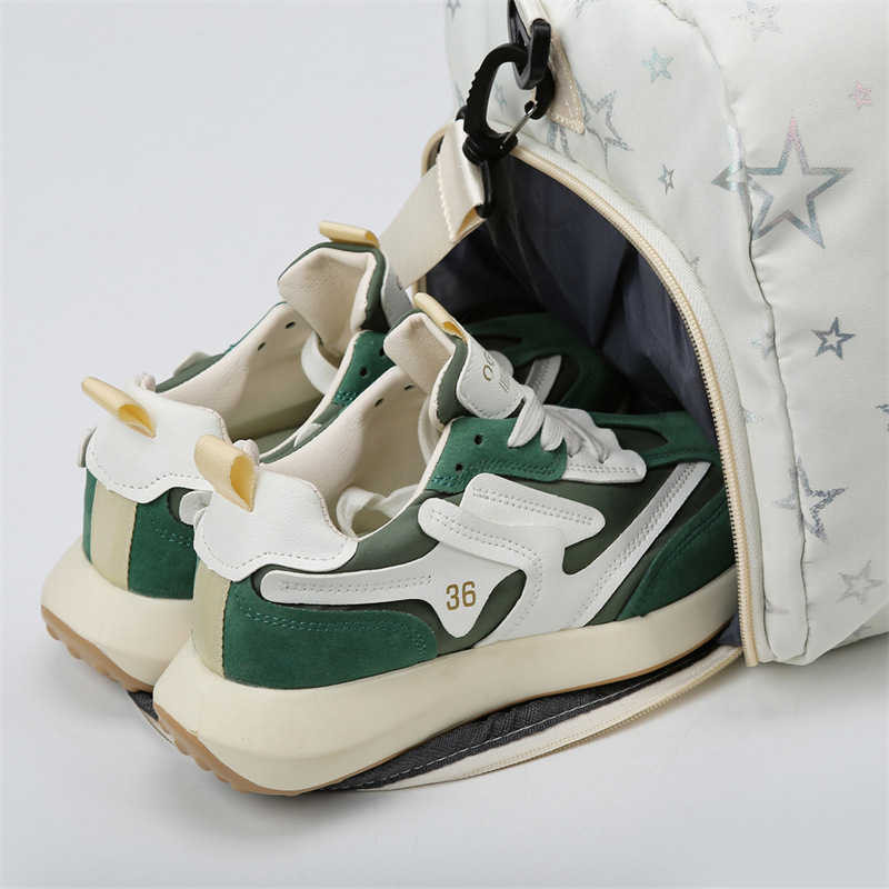 Dry Wet Separation Gym Bag Sports Crossbody Bag for Women Water-Resistant Oxford Cloth Luggage Bag Short Trip Handheld Travel Bag