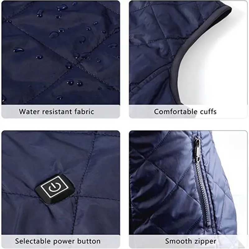 Women 9zone Dual Switch Heating Vest Autumn and Winter Cotton Vest USB Infrared Electric Heating Suit Flexible Thermal Vest H251017