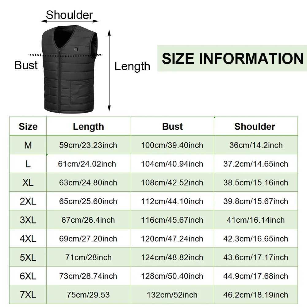 2023 10 Heated Vest Zones Electric Heated Jackets Men Women Outdoor Heated Coat Winter Warm Clothes Heated Vest Oversized 7XL H251017
