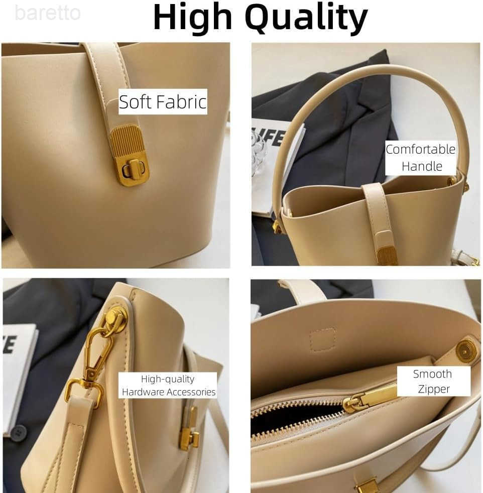 Bucket Bag for Women Stylish Shoulder Bag PU Leather Crossbody Bag Trendy Purse with Zipper Closure Z251017