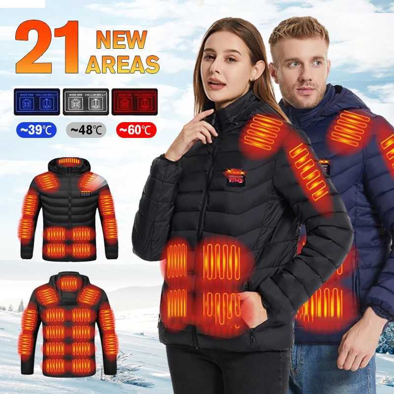 21 Areas Heated Jacket Womens Warm Vest USB Mens Heating Jacket Waterproof Winter Heated Jackets Ski Clothing Heated Coat H251017