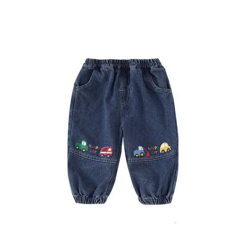 Baby Boys Trousers Autumn Cartoon Car Printed Kids Baby Boys Harem Pants Elastic Waist Loose Versatile Toddler Boys Denim PantsT251017