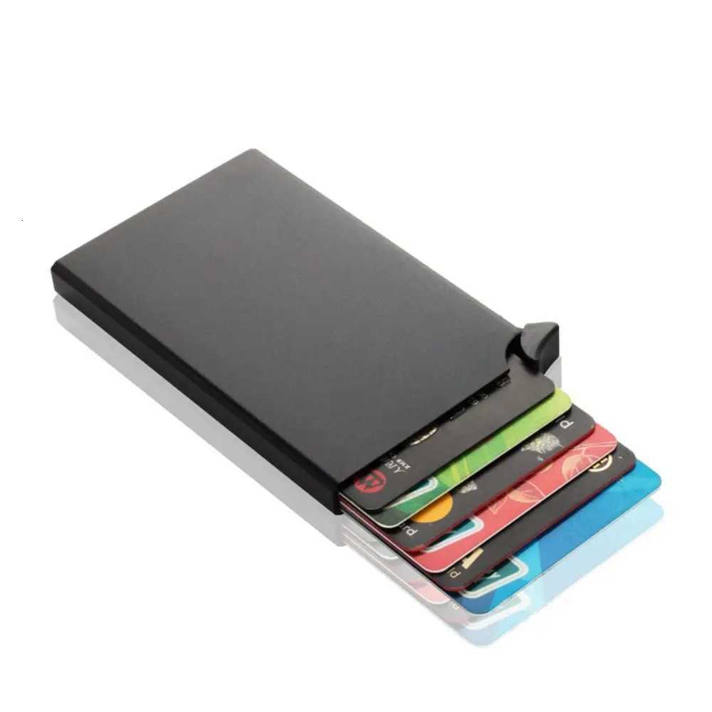 Aluminum Alloy Credit Card Holder Pop Up Antimagnetic RFID Card Case Antitheft Wallet Automatic ID Card Protector PurseW251017
