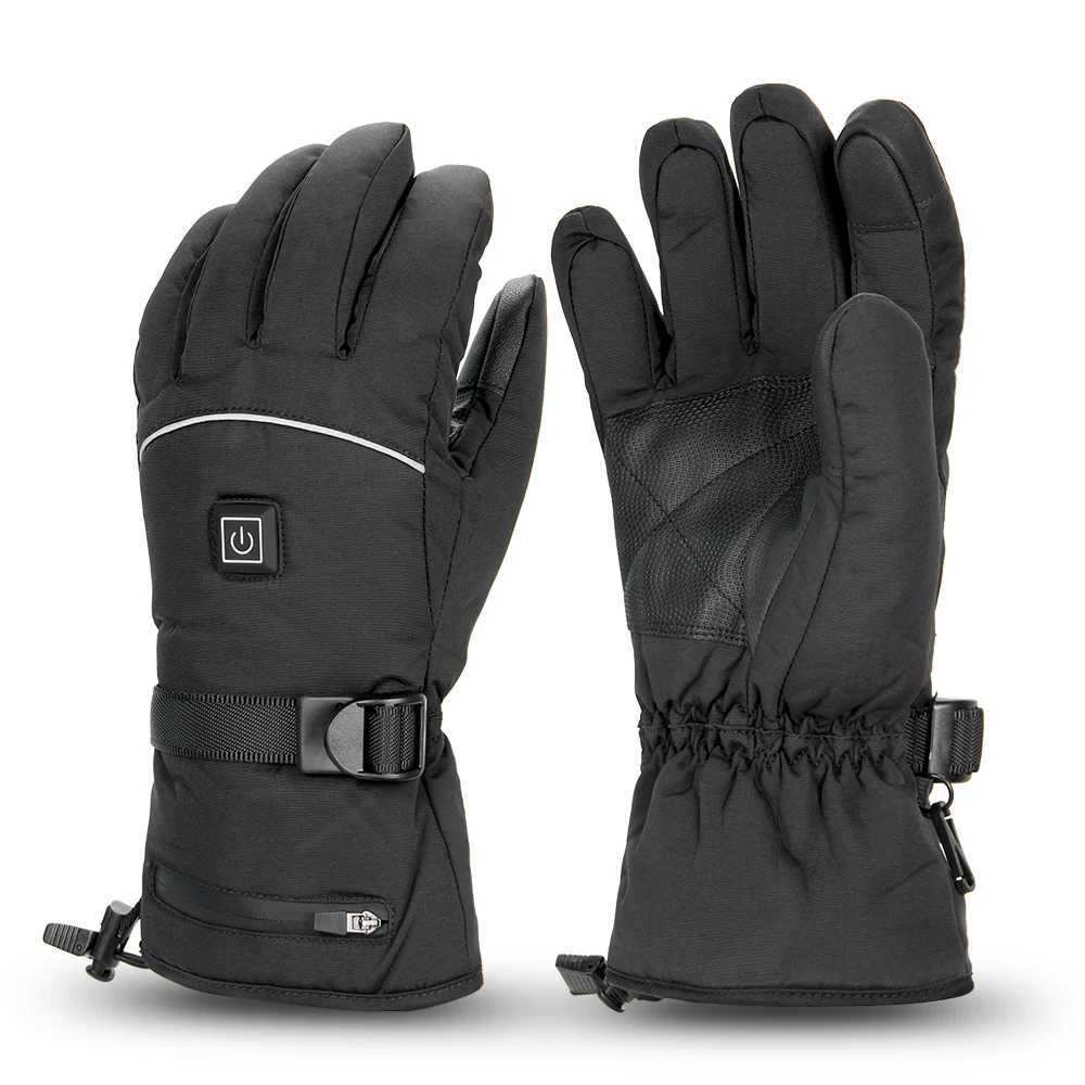 Electric Heated Gloves Motorcycle Winter Moto Heated Gloves Warm Waterproof Rechargeable Heating Thermal Gloves For Snowmobile H251017