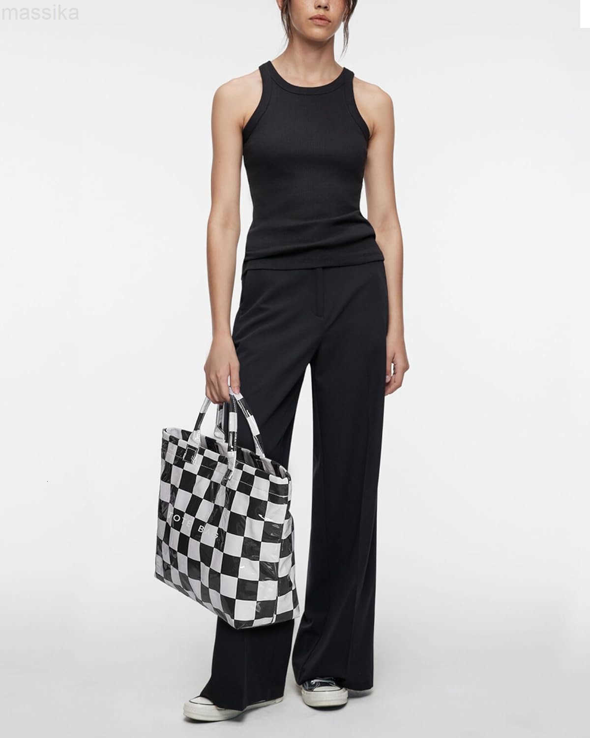 Tote Bag for Women Large PVC Tote Bag Plastic Handbag Letters Print Handbag Clear Hobo Bag M251017