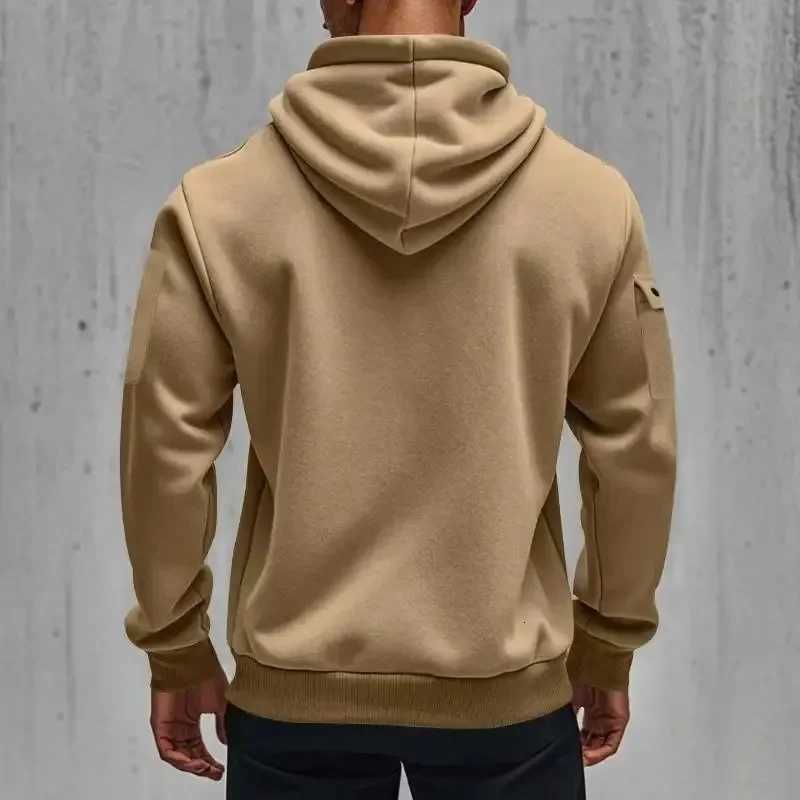 Mens Spring and Autumn Trendy highquality hoodie Set 2025 zipper multipocket hoodie loose casual set Z251017