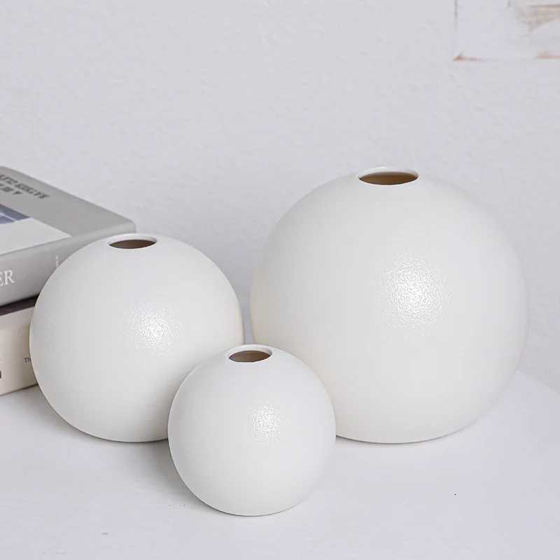 Ceramic Vase Black White Round Ball Flower Arranger Table Top Hydroponic Container Living Room Office Bookcase Flower Vase New C251017