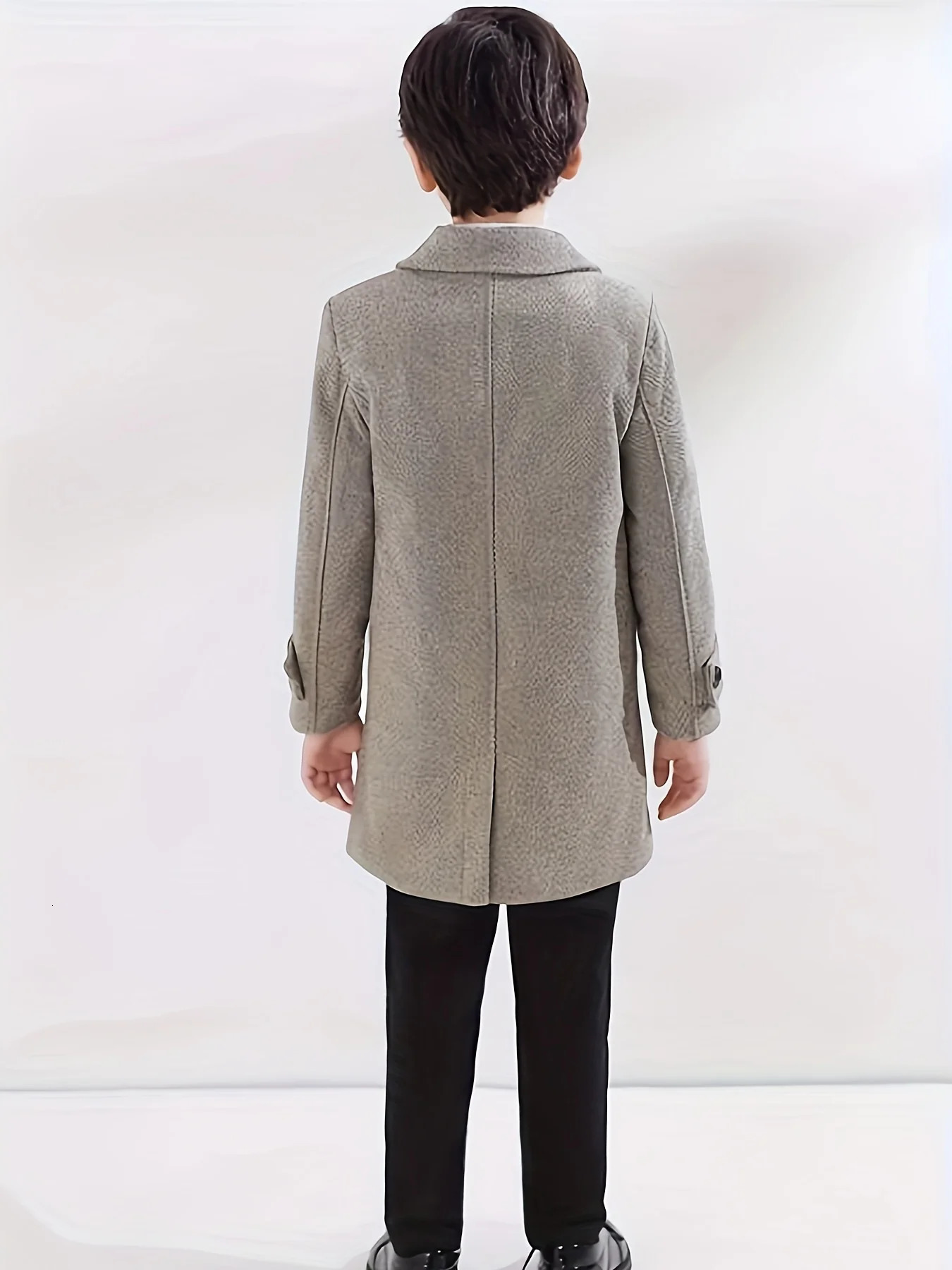 Boys British Style Gary Winter Thick Warm Wool Coat Teenager Kids Pography Woolen Coat Child Windproof Outdoor Jacket 215Y 251015