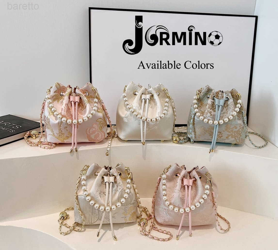 Bucket Bag for Women Small Pearl Drawstring Handbags Hobo Purse Z251017