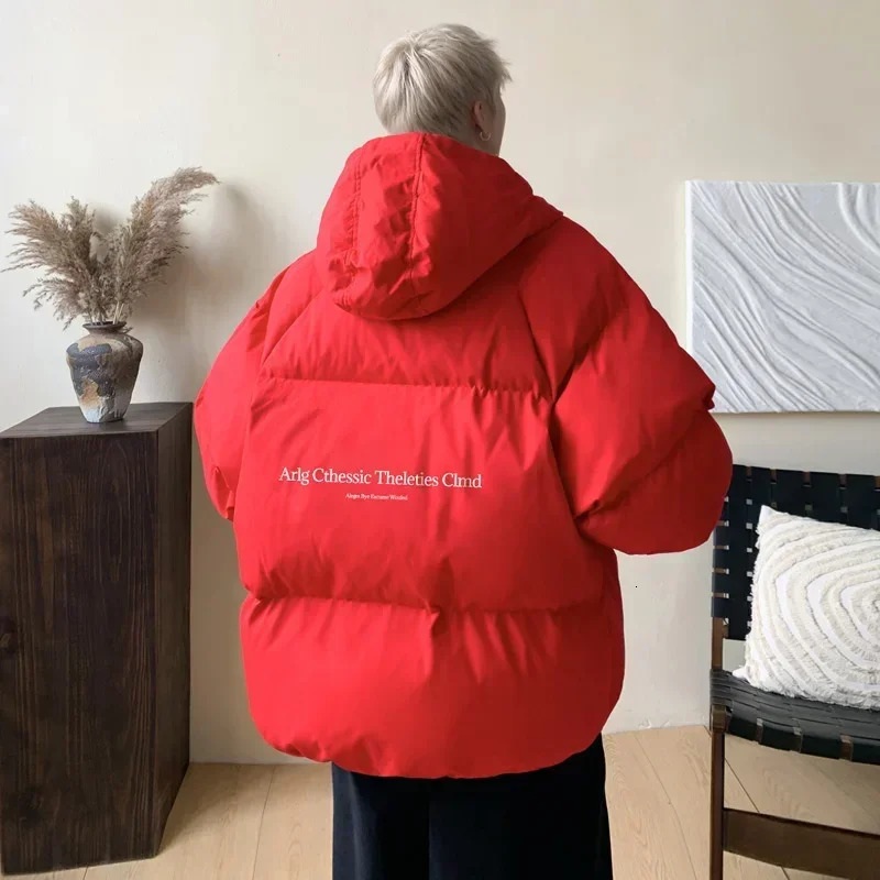 Winter Bread Jacket Winter for Men Fashion Warm Male Parkas Big Size Letter Print Mens Cotton Coat Oversize Men Clothing 251011