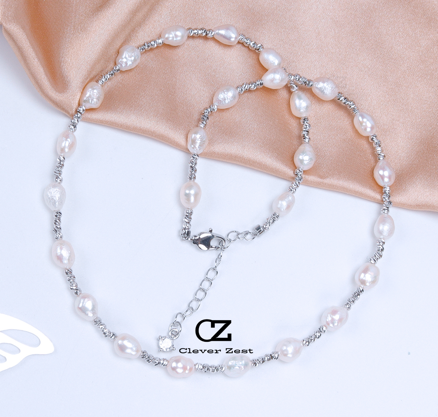 Natural White Baroque Pearl Necklace 14K Gold-Filled Fashion Versatile and Trendy Anniversary Gift Bestie Gift