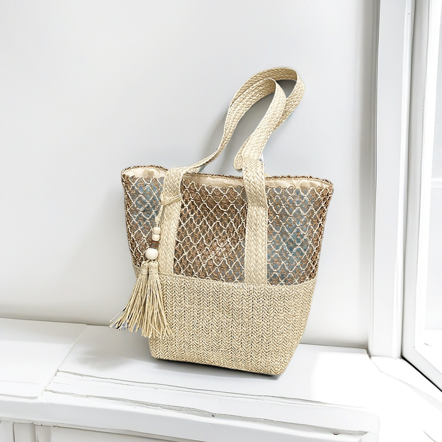 Seaside Beach Vacation Straw Woven Bags Woven Bags Commuting Single-shoulder Bags Large-capacity Tote Bags