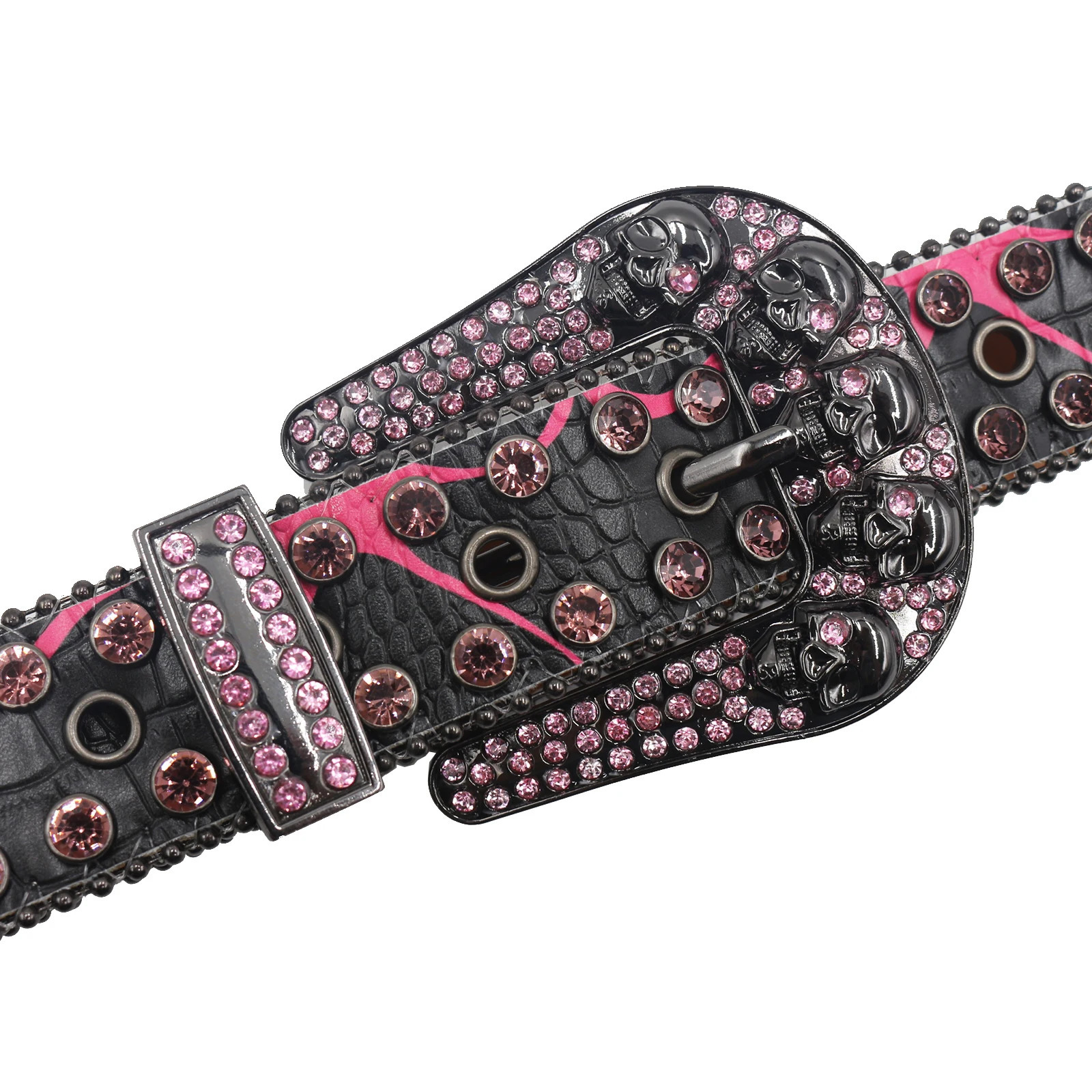 Mens Jeans Skull Rhinestone Women Belt Western Denim Shiny Rivet n Artificial Diamond Belt Hip Hop Punk Y2k Belt 251010