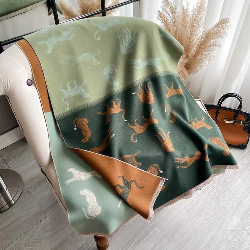 2024 Luxury Travel Poncho Warm Cashmere Scarf Women Thick Blanket Winter Bufanda Shawl Print New Wraps Female Stoles C251017