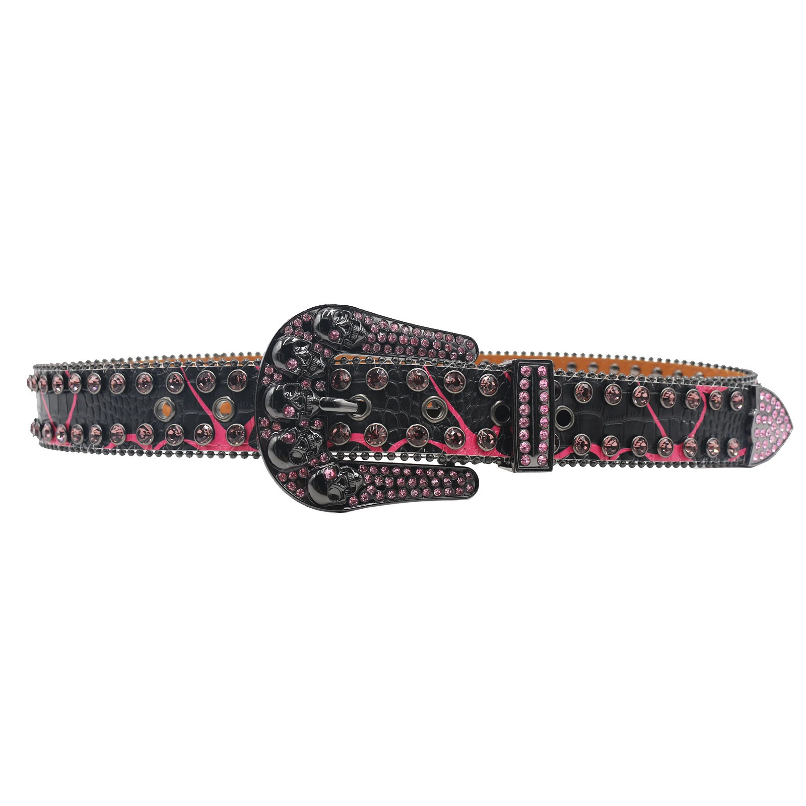 Mens Jeans Skull Rhinestone Women Belt Western Denim Shiny Rivet n Artificial Diamond Belt Hip Hop Punk Y2k Belt 251010