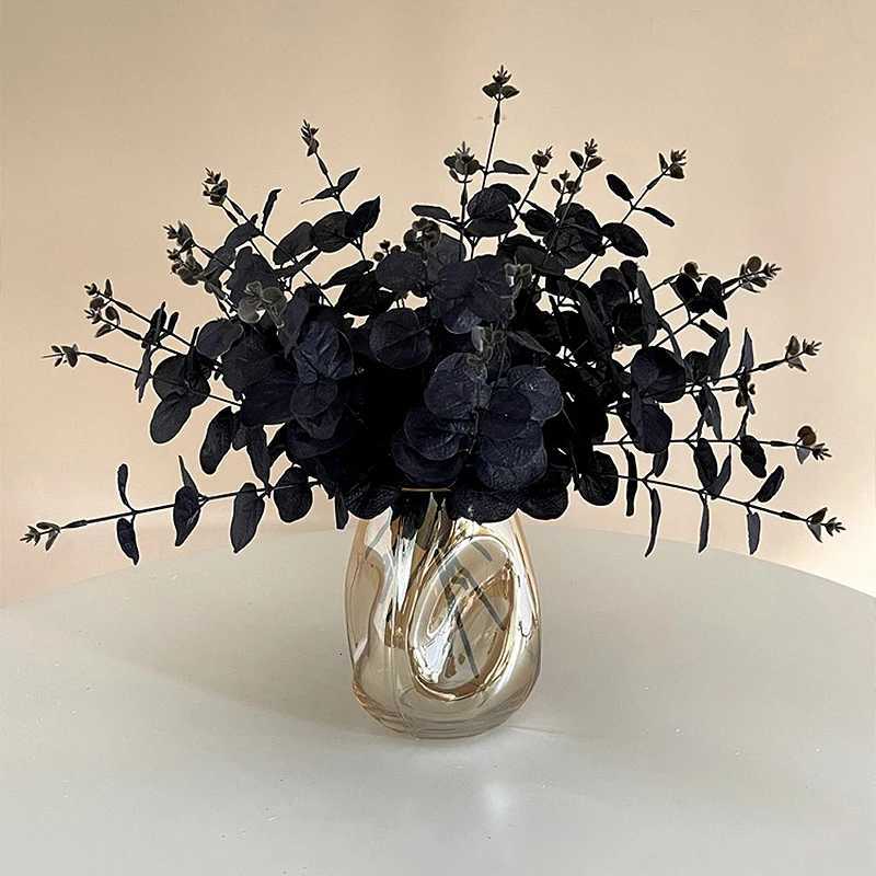 34cm Black Eucalyptus Artificial Flowers Are Used For Room Decoration Desktop Artificial Flowers Christmas And New Year Decor C251017