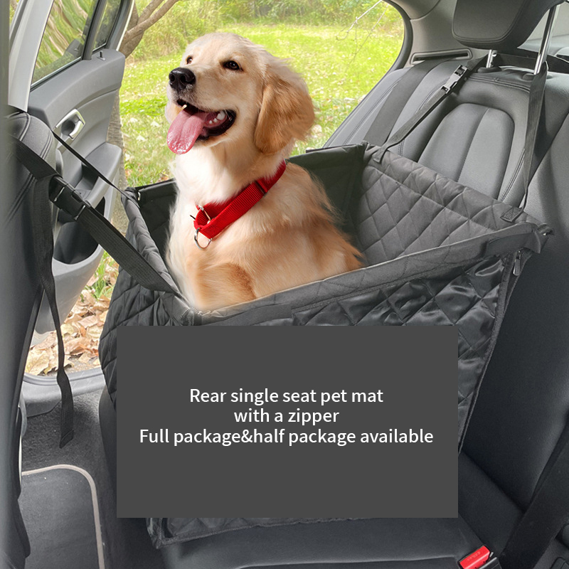 Pet car cushion dog rear seat single seat waterproof cushion dirt proof dog bed dog riding artifact
