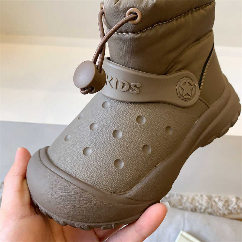 Childrens Snow Boots 2025 Winter Girls Thick Cotton Shoes with Fleece Lining Boys Cotton Boots Warm Baby Shoes Waterproof W251017