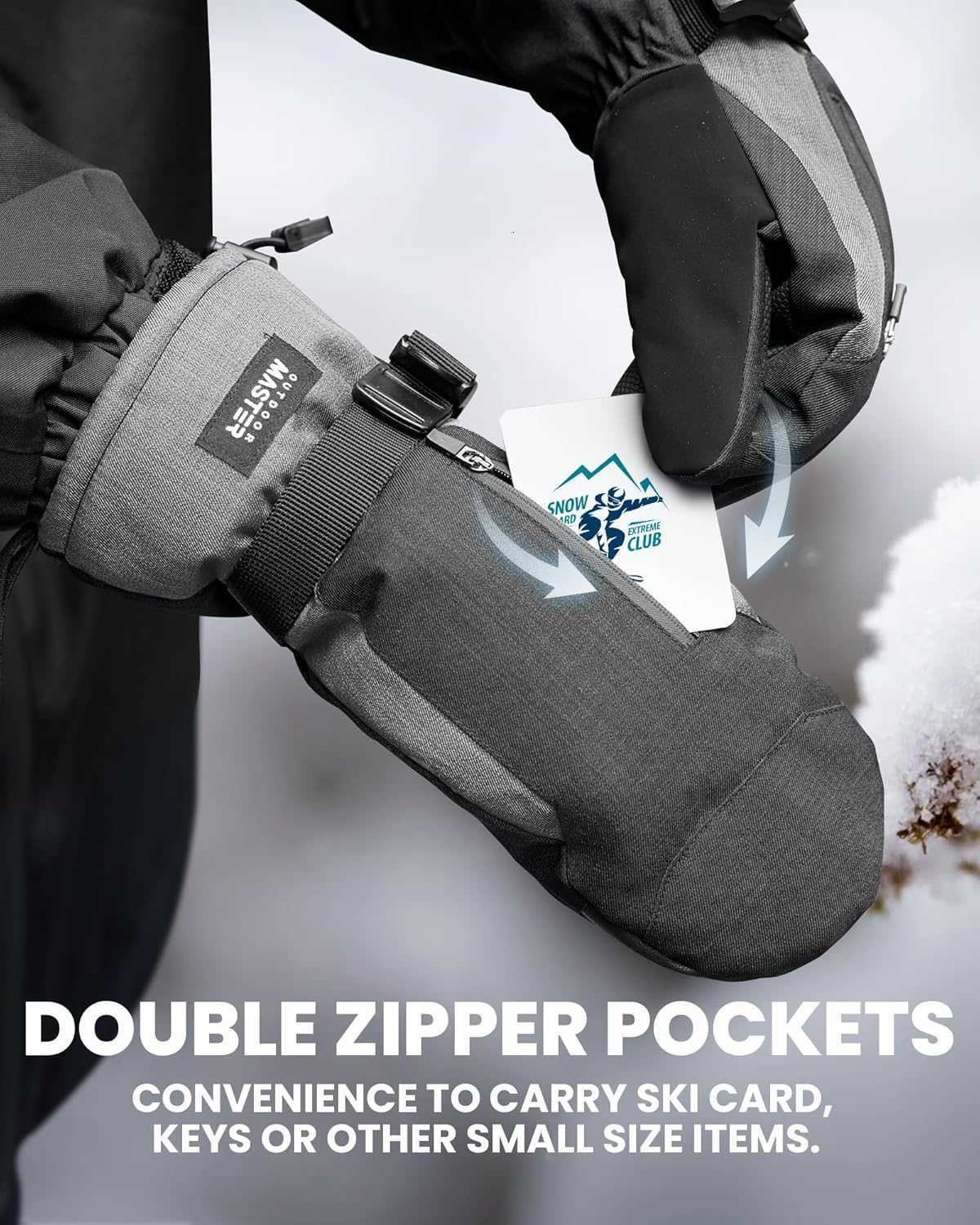 Ski Mittens for Women Men Waterproof Windproof Ski Gloves Winter Warm Snowboarding Gloves Z251017