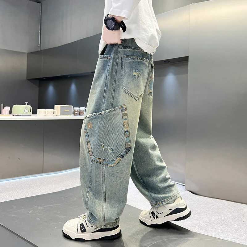 2025 Spring and Autumn Straight Jeans Side Pockets Versatile Loose High Quality Fashion Street StyleT251017