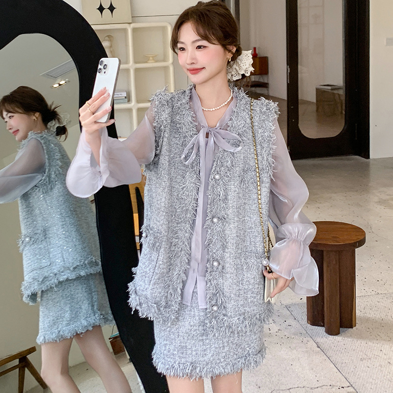 Free shipping designer Two Piece Dress New set of age reducing versatile comfortable skin friendly quality enhancing three piece set fashion luxurious