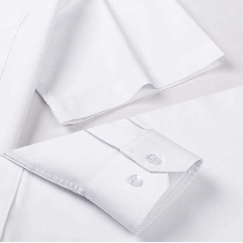 Mens 100 Cotton Shirt WrinkleFree Long Sleeve Business Professional Big Size S8XL Plus Size Formal Office Easy Care Shirts J251017