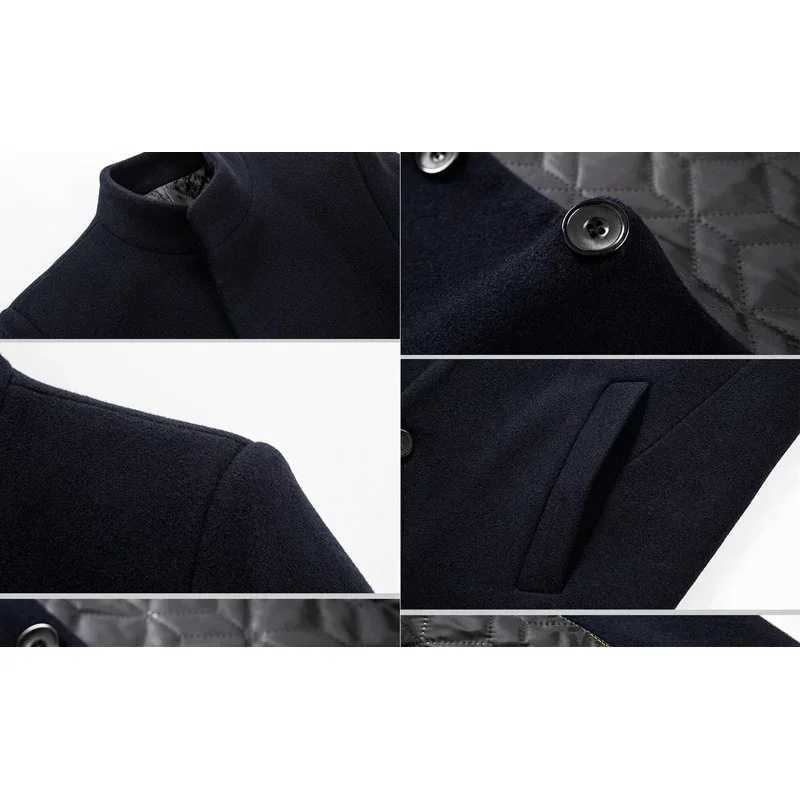 TFETTERS Brand Trench Coat Korean Fashion Business Casual Stand Collar Long Jackets for Men 2025 Autumn Windbreaker Winter Coats J251017