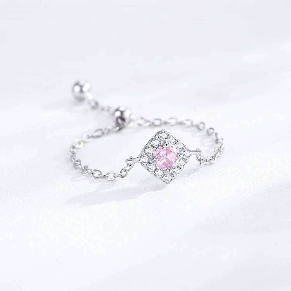 Simple Heart moissanite chain Adjustable Chain Gold-Plated S Ring Silver Jewelry Women's Accessories