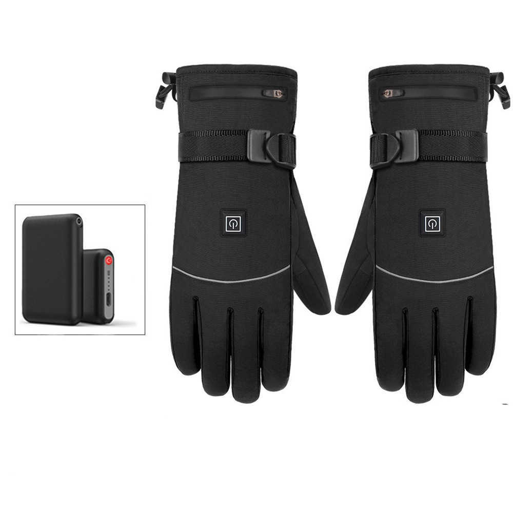 Electric Heated Gloves Warm Windproof Waterproof Motorcycle Riding Skiing Outdoor Thickened Thermal Gloves Touch Screen Charging H251017