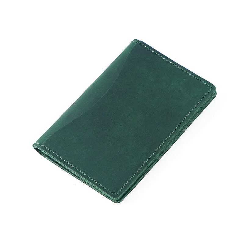 GENODERN Credit ID Card Holder for Men Vintage Crazy Horse Leather Card Case Business Women Slim Card WalletsW251017