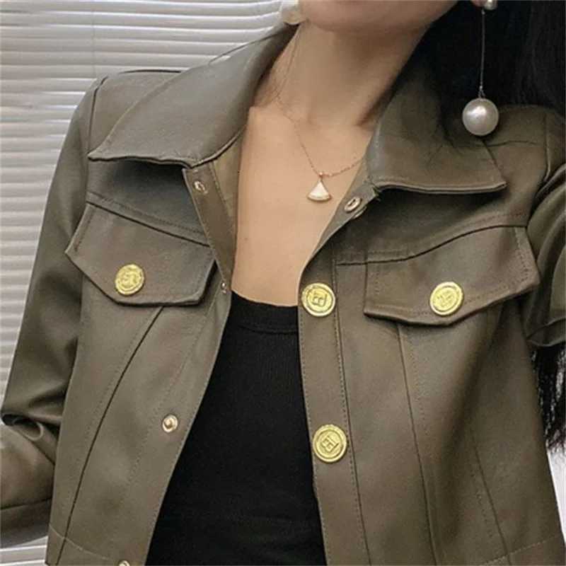 HighGrade Fashion RainProof Coat PU Leather Short Coat Womens New Autumn Winter And Spring Clothes Joker Fashion JacketT251017