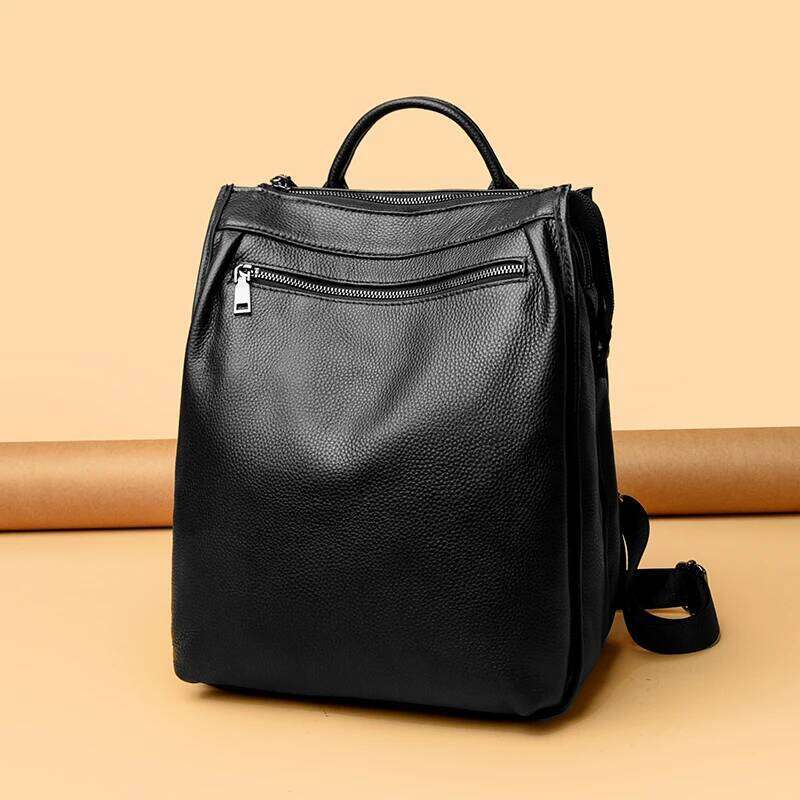 100% Genuine Leather Stylish Backpack Women Large Capacity Travel Rucksack New Knapsack For Ladies Satchel Schoolbag