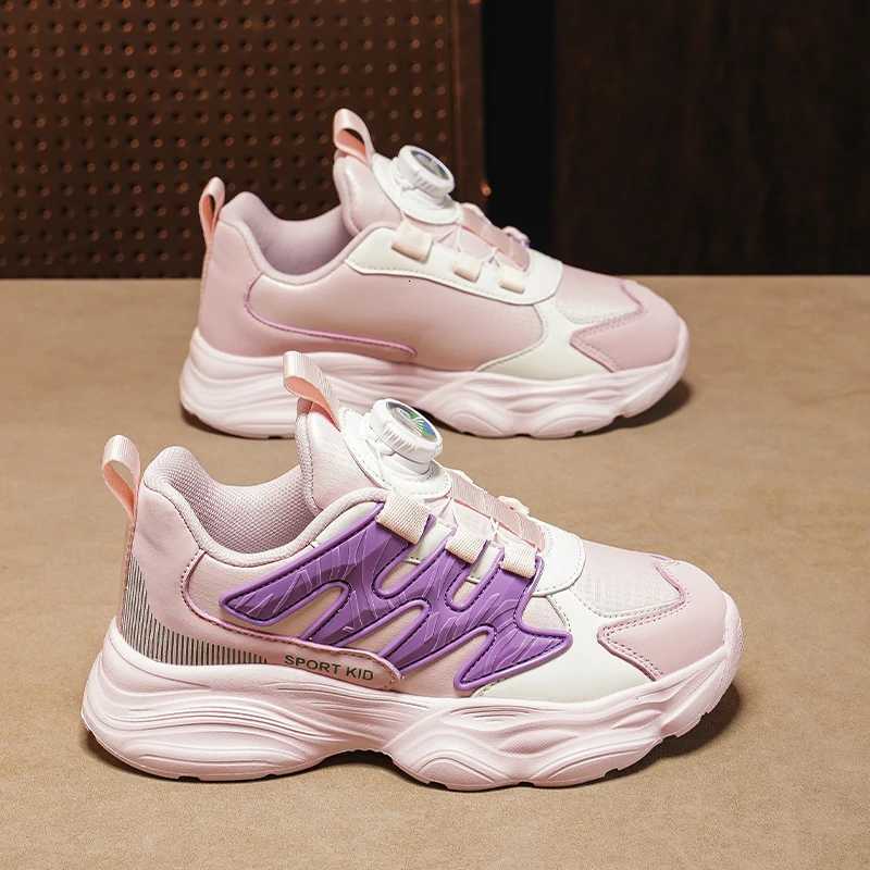 Autumn Hot Selling Leather Childrens Sports Shoes Outdoor Rotating Buckle Running Shoes Lightweight Foot Protection Casual ShoesT251017